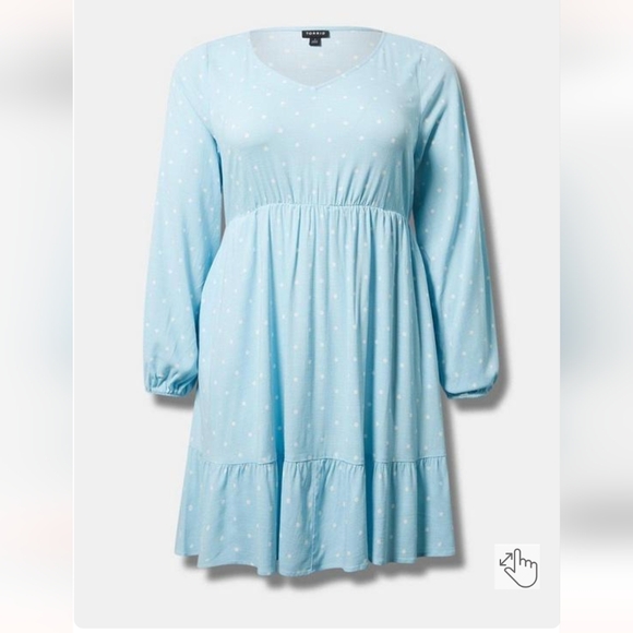 NWT 2X Torrid Stretch Rayon Mini Skater Dress Polka Dot - Picture 3 of 3